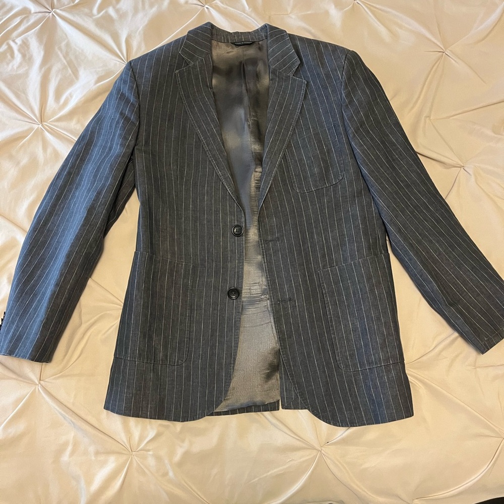 Banana Republic Men’s Gray White Stripe Blazer 38S